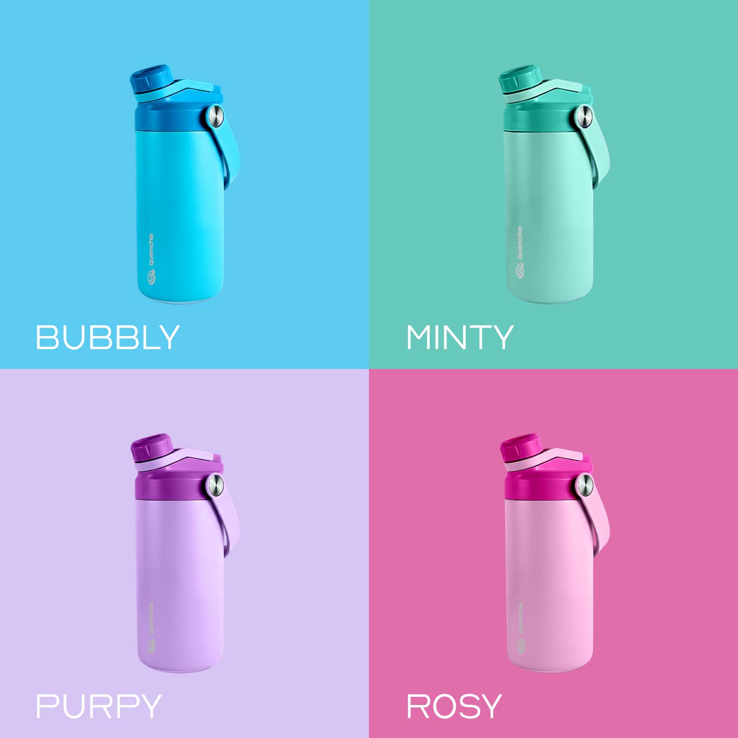 Quencha Kids Water Bottle Insulated Tumbler Lunch Box Kids Combo Back to School BPA-Free Leakproof