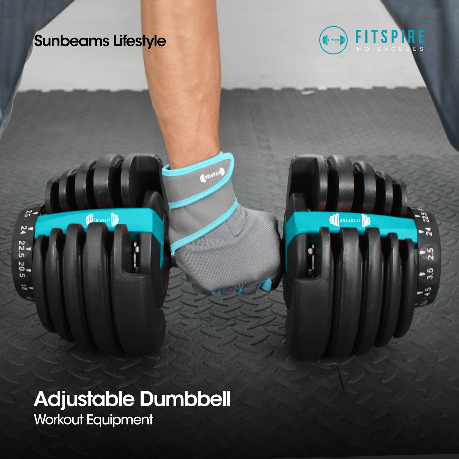 FITSPIRE Adjustable Dumbbell Weight lift Dumbbell Exercise Fitness Strength Training Workout Equipment