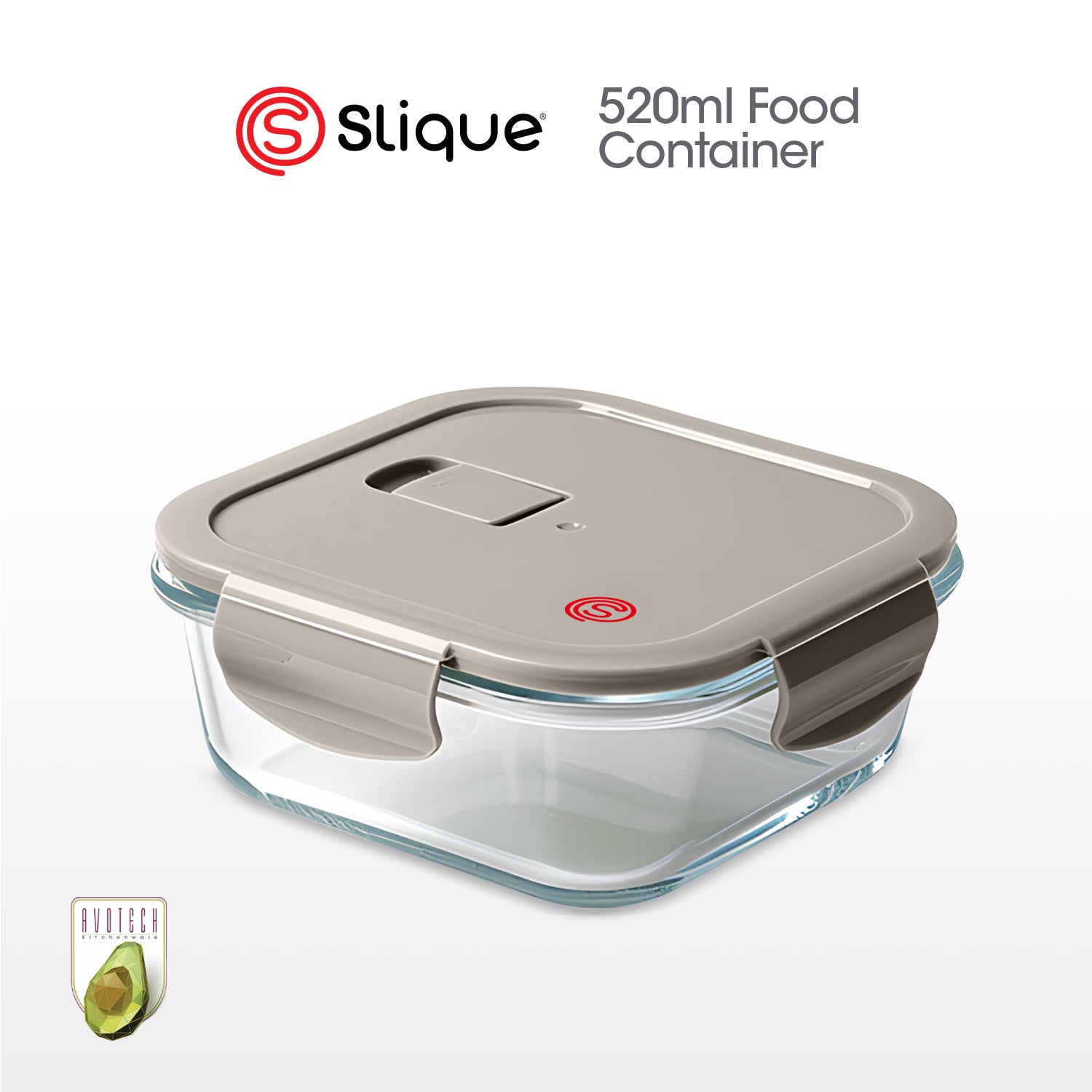 Slique Avotech Glass Food Storage Container Lunch Box with Airtight Lid