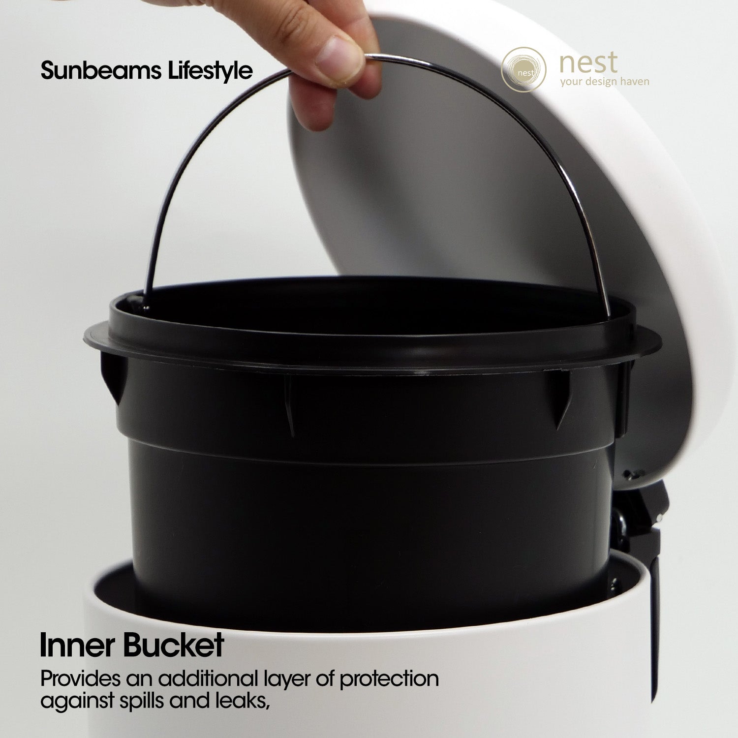 Primeo 5L Trash Bin with 120pcs Disposable Trashbags
