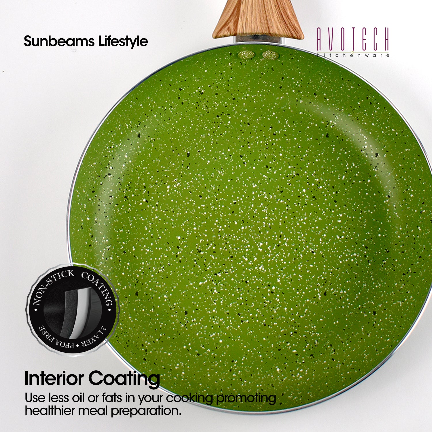 SLIQUE Avotech Marble Non-Stick Cookware Set – Fry Pan, Saucepan & Dutch Oven Induction Base | Scratch-Resistant Coating