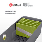 Slique AvoTech 5-in-1 Multi Grater & Slicer Set with Storage Box Stainless Steel Blades, Vegetable & Cheese Shredder Kitchen Gadget