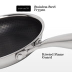 CRYSALIS INOX Stainless Steel Cookware Collection - Honeycomb Non-Stick Frypan, Saucepan, Dutch Oven, Wok Pan