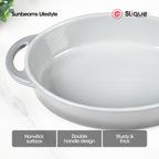 SLIQUE Marble Glass Baking Dish Oval | Round | Rectangle | Square | Small & Large Serving Dish