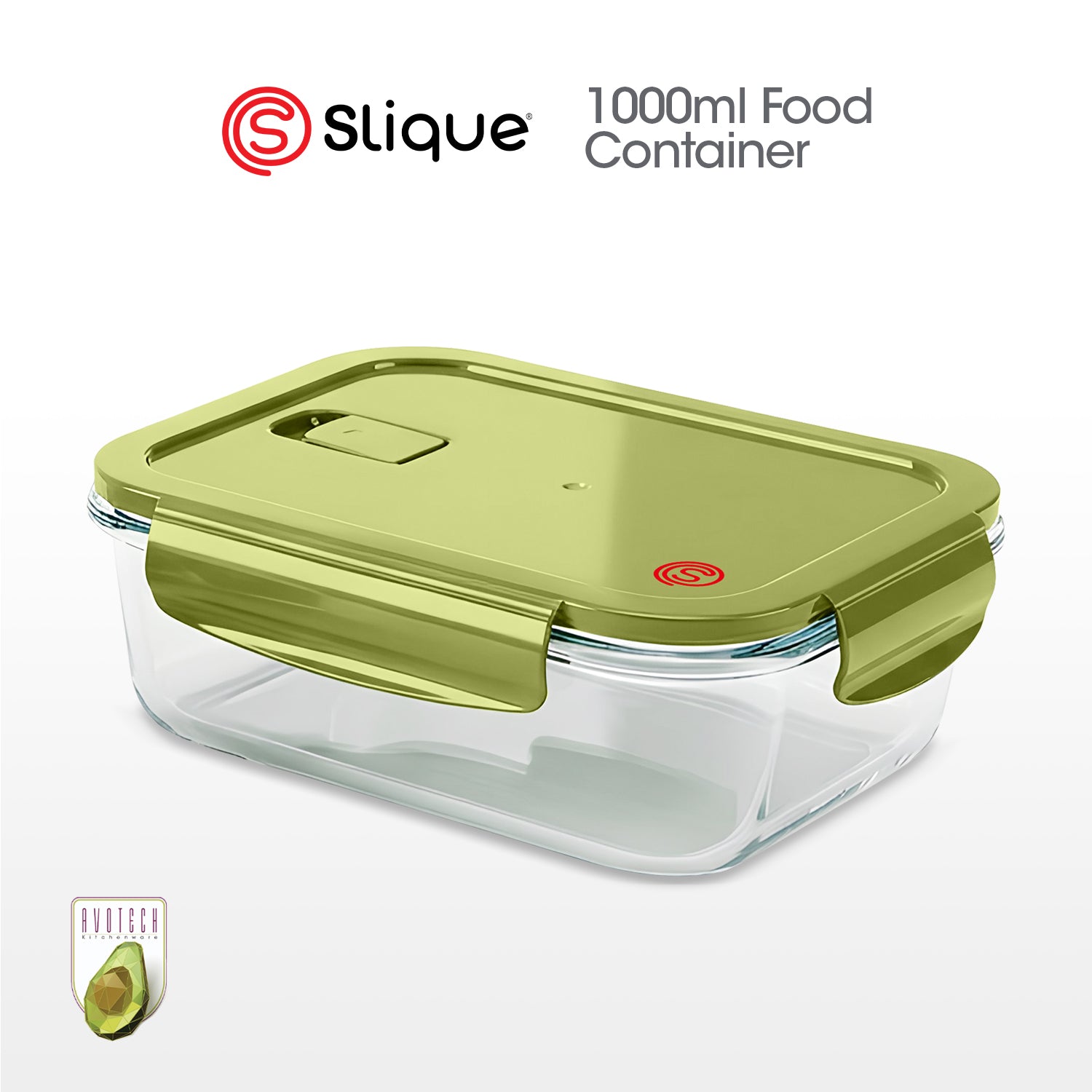 Slique Avotech Glass Food Storage Container Lunch Box with Airtight Lid