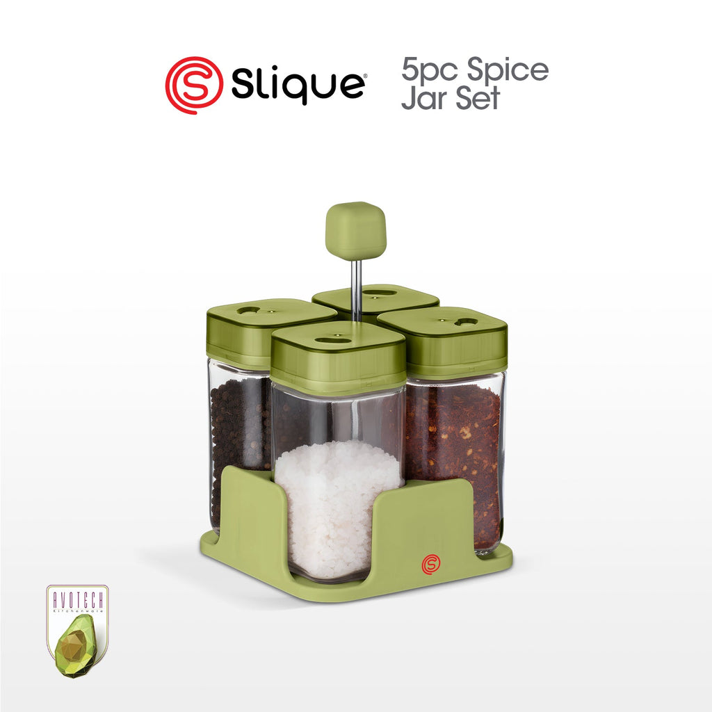 Slique AVOTECH Condiment Set Collection Oil Dispenser Spice Jars Salt & Pepper Set Kitchen Organizer