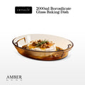 Crysalis Amber Luxe Borosilicate Glass Baking Dish Oven Safe Casserole Lasagna Bakeware