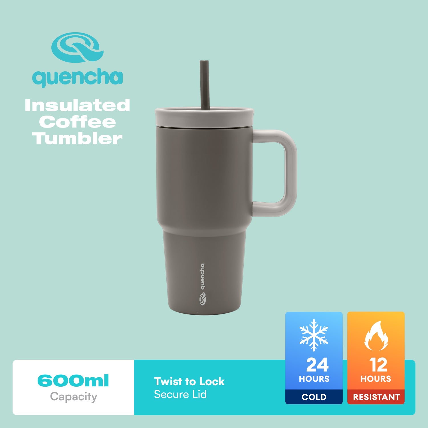 Quencha Horizon Collection Insulated Tumbler Coffee Mug Water Bottle Lunch Box Vacuum Flask