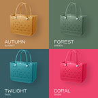 Quencha Heavy-Duty Rubber Tote Bag Waterproof Utility & Grocery Bag Washable EVA Material