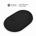 PRIMEO Oval Memory Foam Mat 40×60cm Luxury Bath Mat • Non-Slip Backing • Soft Coral Fleece Surface