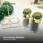 SIGNATURE by Slique Premium Kitchen Rack Metal Trivet | Napkin Holder | Fruit Basket | Utensil Holder | Tissue Roll Holder | Mug Rack | Pastry Stand - Gold Electroplate