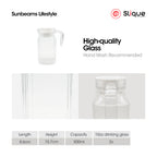 SLIQUE Premium Glass Pitcher w/ White Lid 500 ml, Line Collection