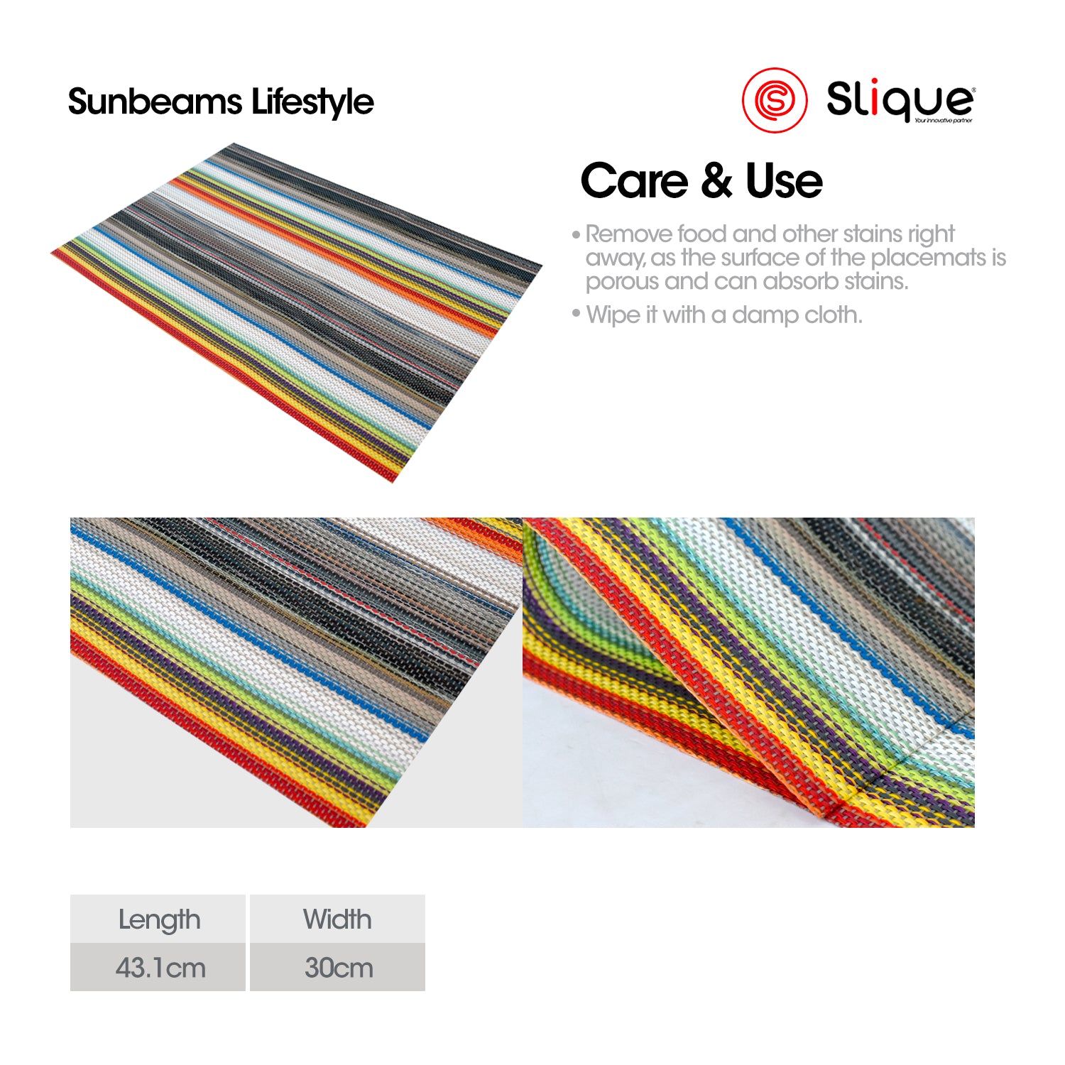 Slique Placemat PVC Woven Dining Table Mat 45x30cm (Collection 2)