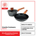 SLIQUE Granite Cookware Set of 3 Frypan 20cm Saucepan 16cm