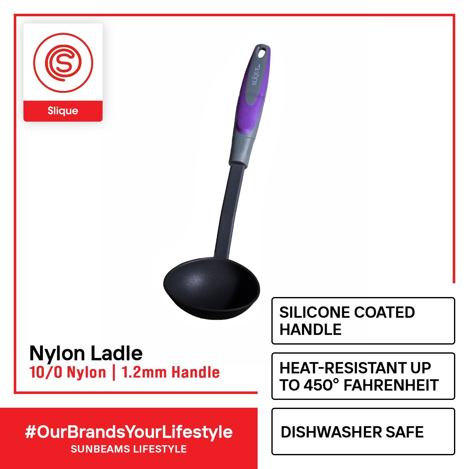 SLIQUE Premium Nylon Ladle (Purple)